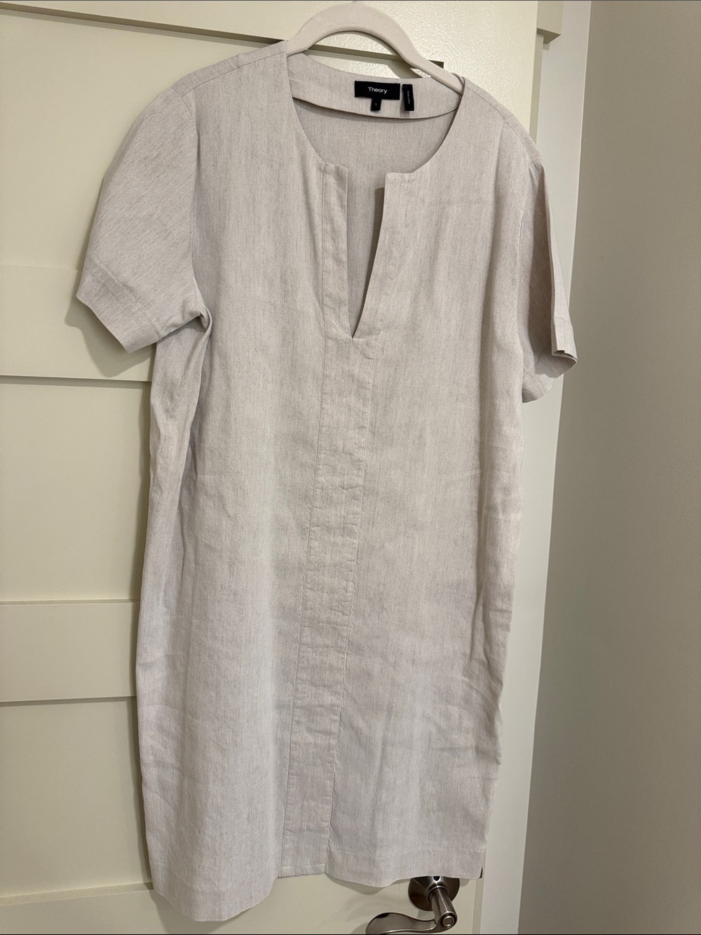 Theory Light Beige Linen Tunic Dress